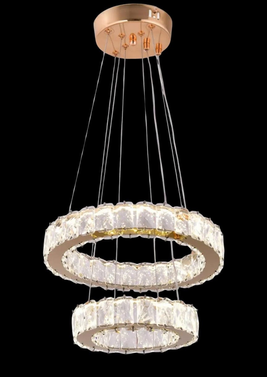 Roza Gold 2'li Kristal Avize